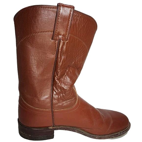 Vintage Justin Brown Roper Cowboy Boots #3802 Men\'s Size 7½ A (10½\